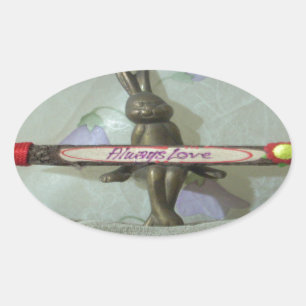 Sticker Ovale Inspirational Rabbit : Always Love Sign Art Print