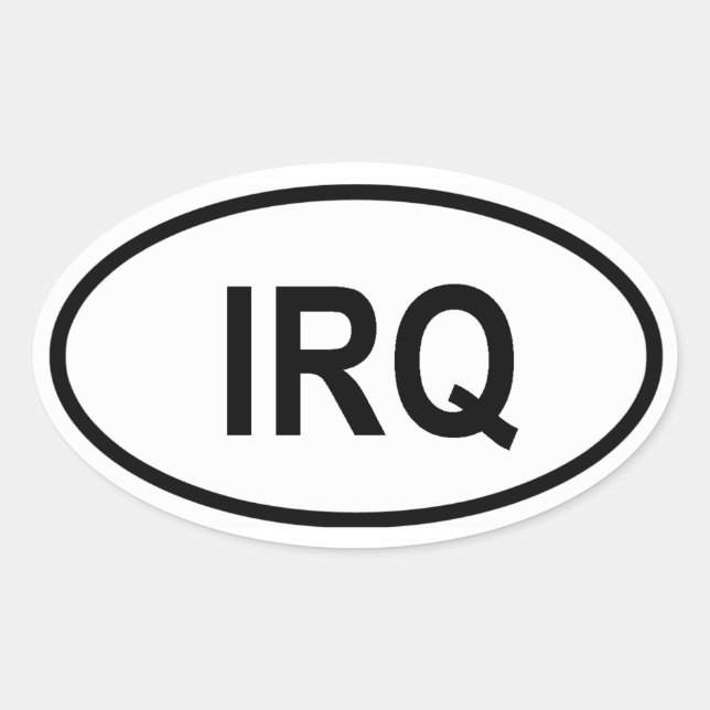 Sticker Ovale Irak "IRQ" (Devant)
