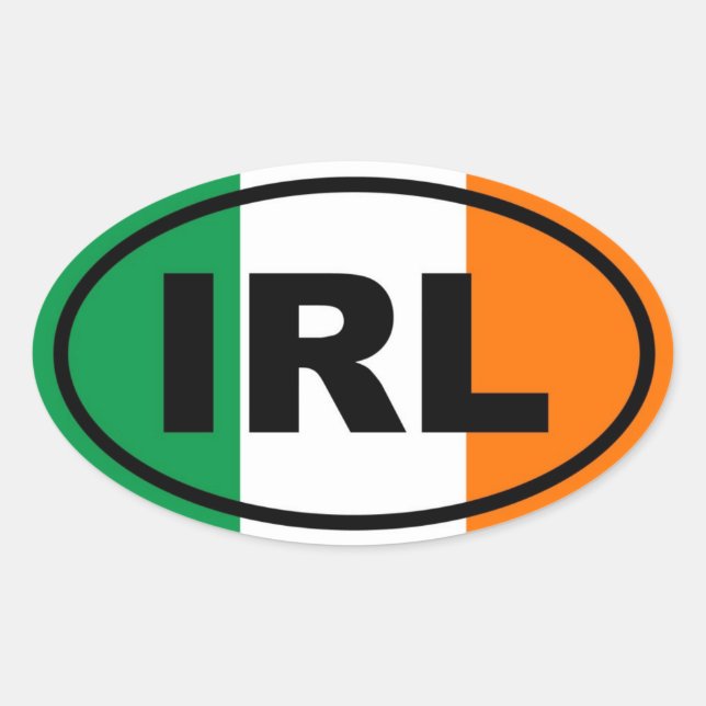 Sticker Ovale Irlande IRL Europe (Devant)
