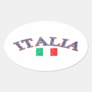 Sticker Ovale Italie football design