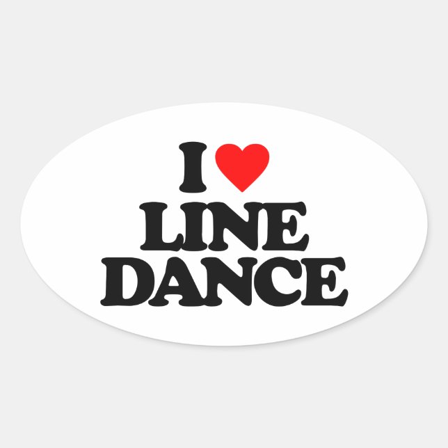 STICKER OVALE J'ADORE LA DANSE DE LIGNE (Devant)