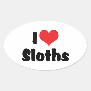 Sticker Ovale J'adore les fentes de coeur