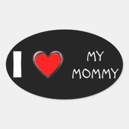 STICKER OVALE J'ADORE MON "COEUR ART"