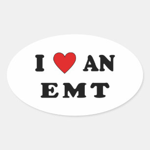 Sticker Ovale J'adore un EMT