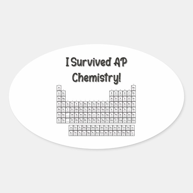 Sticker Ovale J'ai survécu à la chimie PA ! (Devant)