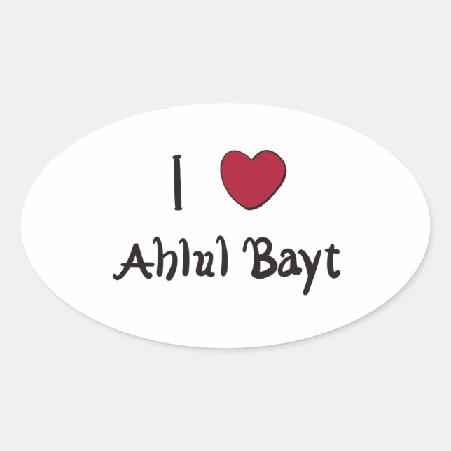 Sticker Ovale J'aime Ahlul Bayt (Devant)