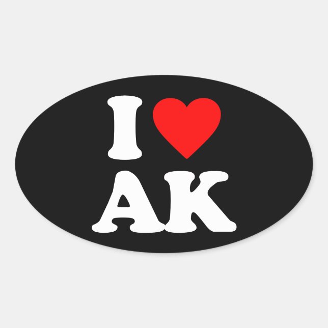 STICKER OVALE J'AIME AK (Devant)