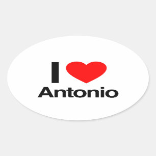 Sticker Ovale j'aime antonio