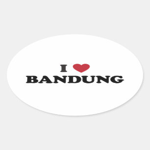 Sticker Ovale J'aime Bandung Indonésie