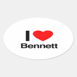 Sticker Ovale j'aime bennett