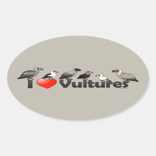 Sticker Ovale J'aime des vautours (Afrique)