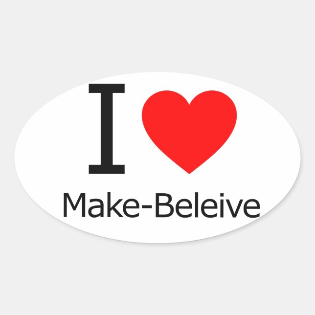 Sticker Ovale J'Aime Faire-Croire (Devant)