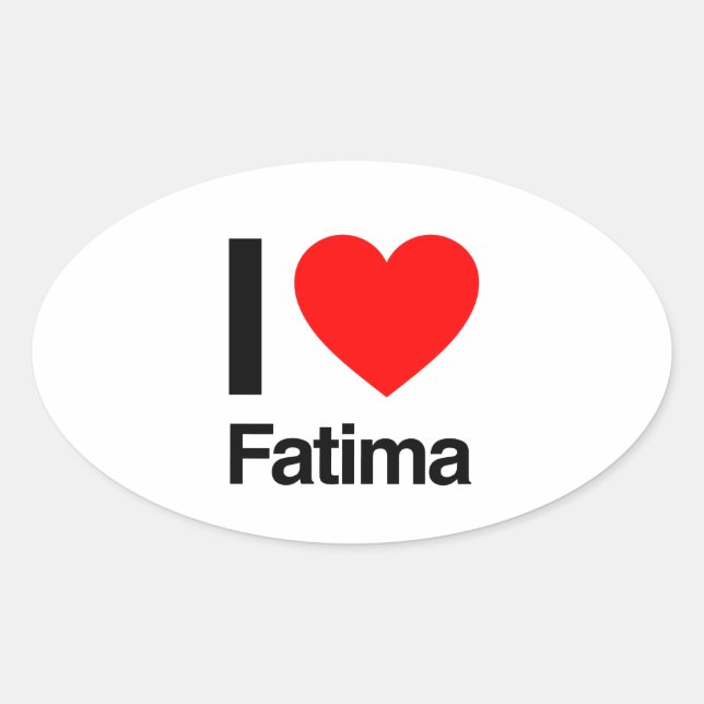 Sticker Ovale j'aime fatima (Devant)