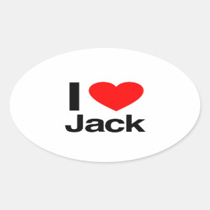 Sticker Ovale j'aime jack