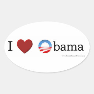 Sticker Ovale J'aime l'autocollant d'ovale d'Obama