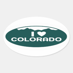 Sticker Ovale J'aime l'autocollant du Colorado