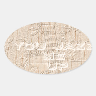 Sticker Ovale J'aime le bois brun Hakuna Matata