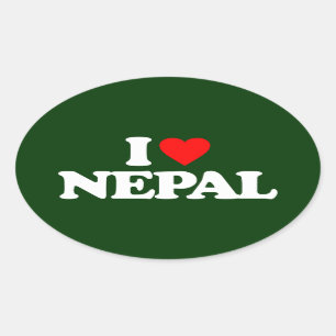 STICKER OVALE J'AIME LE NÉPAL
