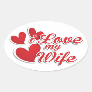 Sticker Ovale J'Aime Ma Femme