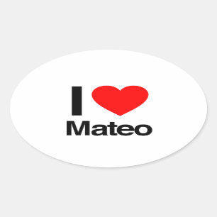 Sticker Ovale j'aime mateo
