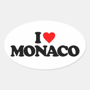 STICKER OVALE J'AIME MONACO