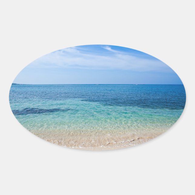 Sticker Ovale Jamaïque Beach (Devant)