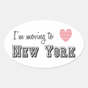 Sticker Ovale Je déménage à New York