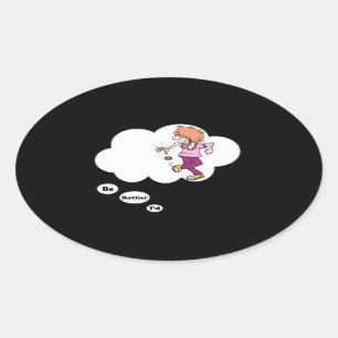 Sticker Ovale Je jouerais plutôt le sac à Hacky