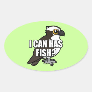 Sticker Ovale Je peux a des poissons ?