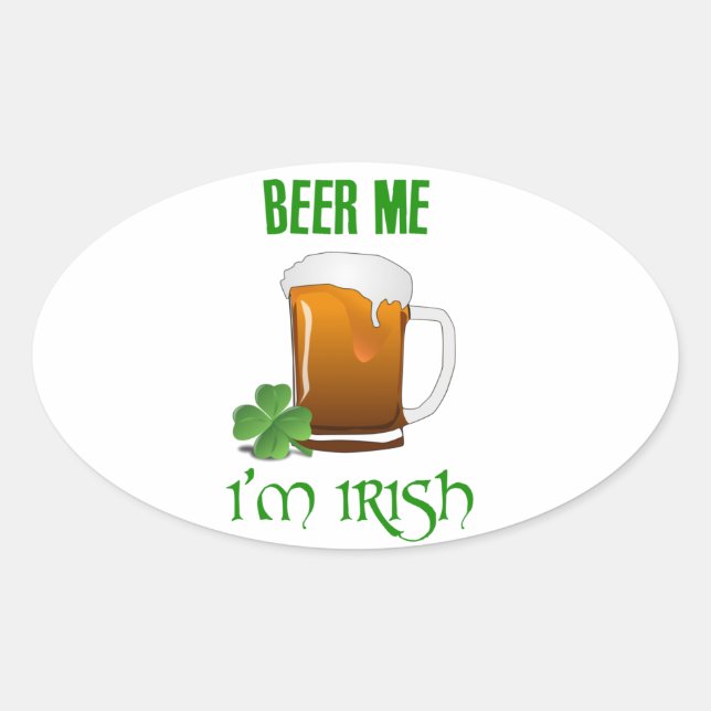 Sticker Ovale Je suis irlandais (Devant)