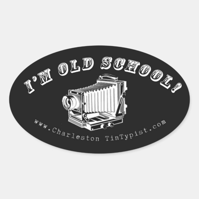 Sticker Ovale Je suis la Vieille École ! (Devant)