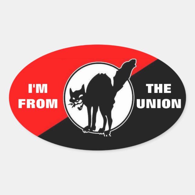 Sticker Ovale je viens du syndicat (Devant)