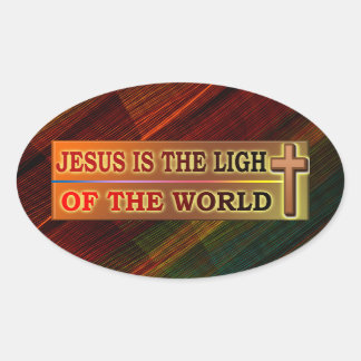 STICKER OVALE JÉSUS EST LA LUMIÈRE