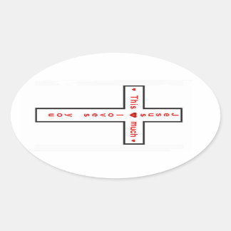 Sticker Ovale Jésus t'aime