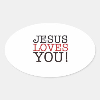 Sticker Ovale Jésus T'Aime !