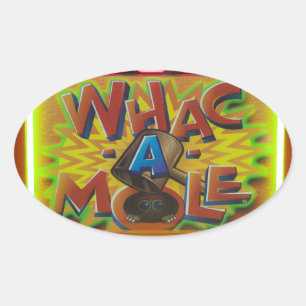Sticker Ovale Jeu de carnaval de taupe