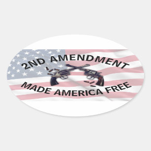 Sticker Ovale Jeu de deuxième amendement du drapeau américain