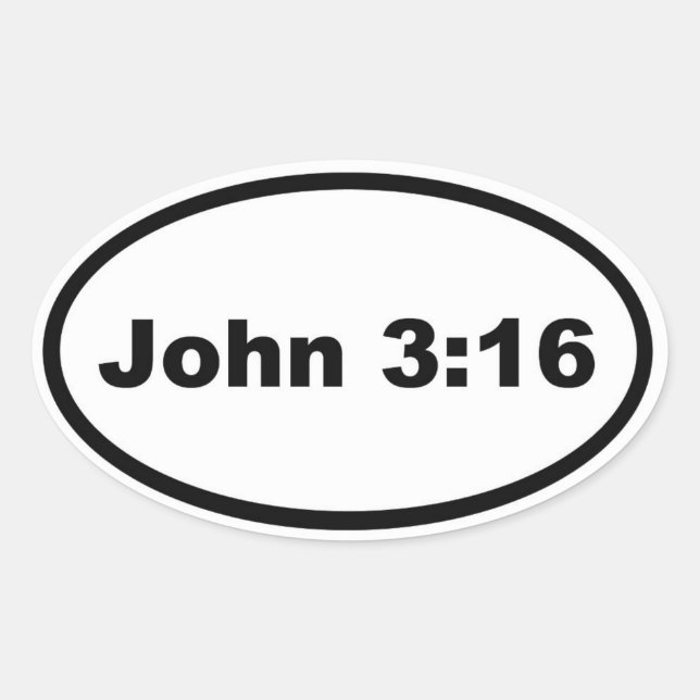 Sticker Ovale John 3:16 (Devant)