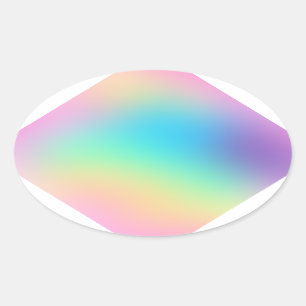 Sticker ovale joli Pastel Arc-en-ciel dégradé