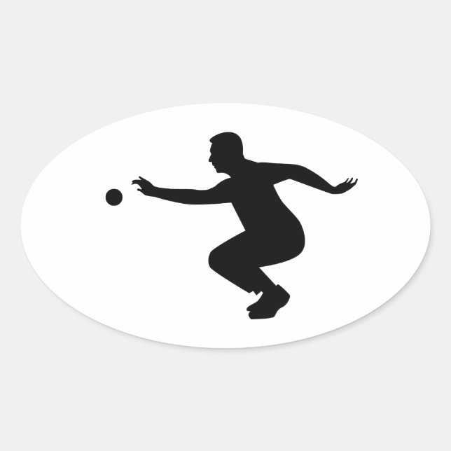 Sticker Ovale Joueur pétanque (Devant)