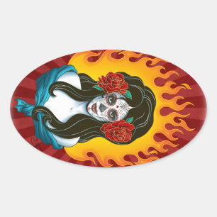 Sticker Ovale Jour des morts