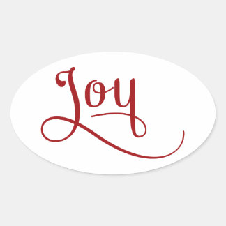 Sticker Ovale Joy Script Red