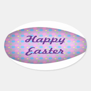 Sticker Ovale Joyeuses Pâques