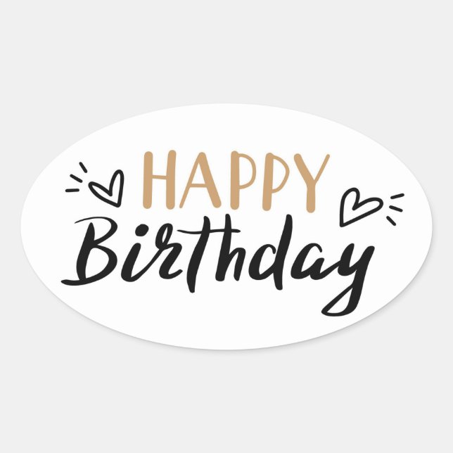 Sticker Ovale Joyeux anniversaire (Devant)