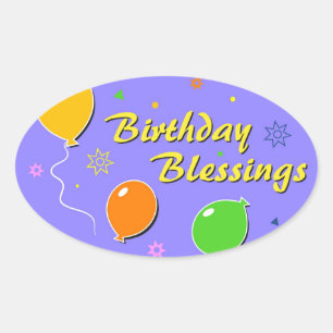 Sticker Ovale Joyeux anniversaire
