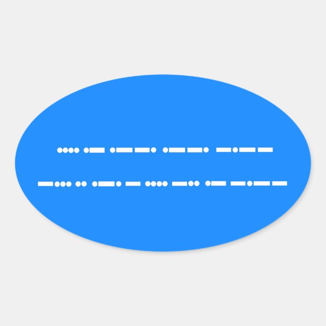 Sticker Ovale Joyeux anniversaire dans Morse Code (Devant)