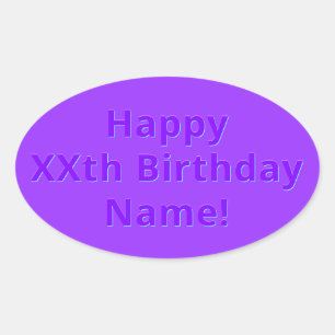 Sticker Ovale Joyeux anniversaire modifiable N'importe quel nom