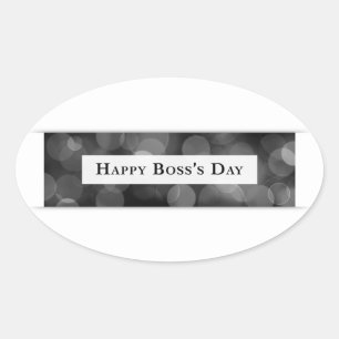 Sticker Ovale Joyeux Boss's Day (bokeh)