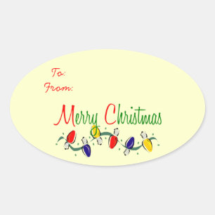 Sticker Ovale Joyeux cadeau de Noël