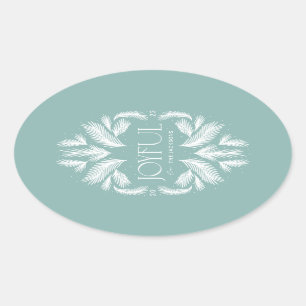 Sticker Ovale Joyeux Frame d'épinette Turquoise